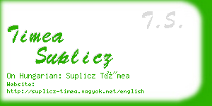 timea suplicz business card